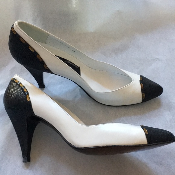 6.5 AA stuart weitzman martinique lizard spectator pumps heels 90s Memphis era - Picture 8 of 8